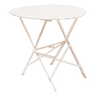 French Round Metal Garden Table, 1940s For Sale