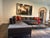 2010s Charcoal Gray/Black Sectional Sofa W Armani Fabric Pillows For Sale - Image 5 of 12