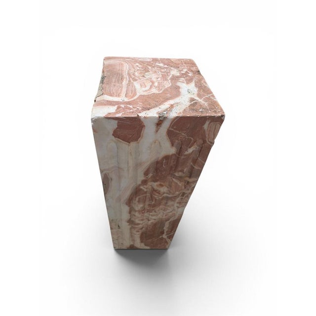 Stone Veined Red Marble Pedestal, Early 20th Century For Sale - Image 7 of 9