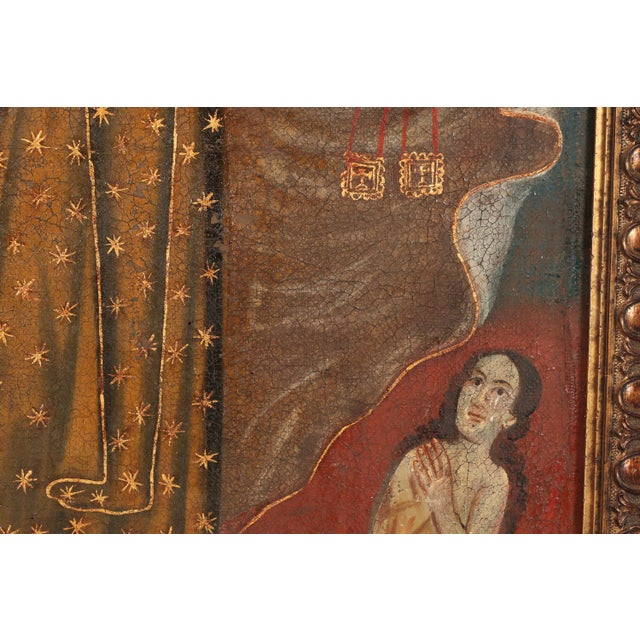 Red Our Lady of Carmel, Oil on Canvas, 19th Century For Sale - Image 8 of 14