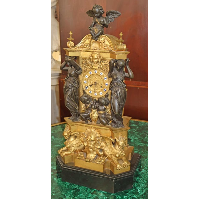 French Vincenti & Cie 19th Century French Bronze Mantel Clock Design by v. Paillard For Sale - Image 3 of 18