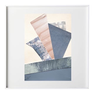 "Im Blue 5" Original Mixed-Media Collage on Paper by Zac Woodie For Sale
