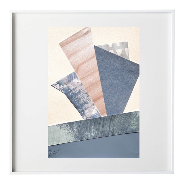 "Im Blue 5" Original Mixed-Media Collage on Paper by Zac Woodie For Sale