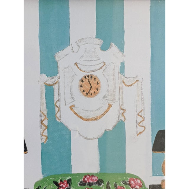 Hollywood Regency Original Fauvist Greenbrier Resort Hotel "Lobby Lounge" Dorothy Draper Interior Art For Sale - Image 3 of 13