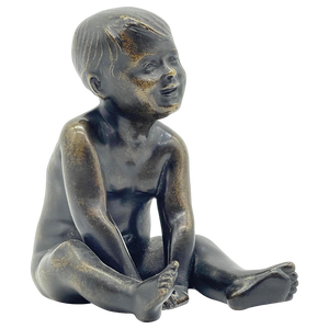 Bronze Sculpture of Seated Little Boy, Germany