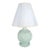 Vintage Baby Blue Glazed Ceramic Regency Cabbage Table Lamp Pleated White Shade For Sale
