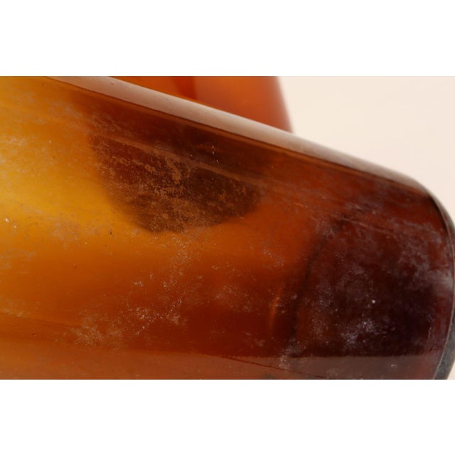 Set of Two Vintage Amber Glass Apothecary Bottles by Owens-Illinois Glass Co. For Sale - Image 13 of 18