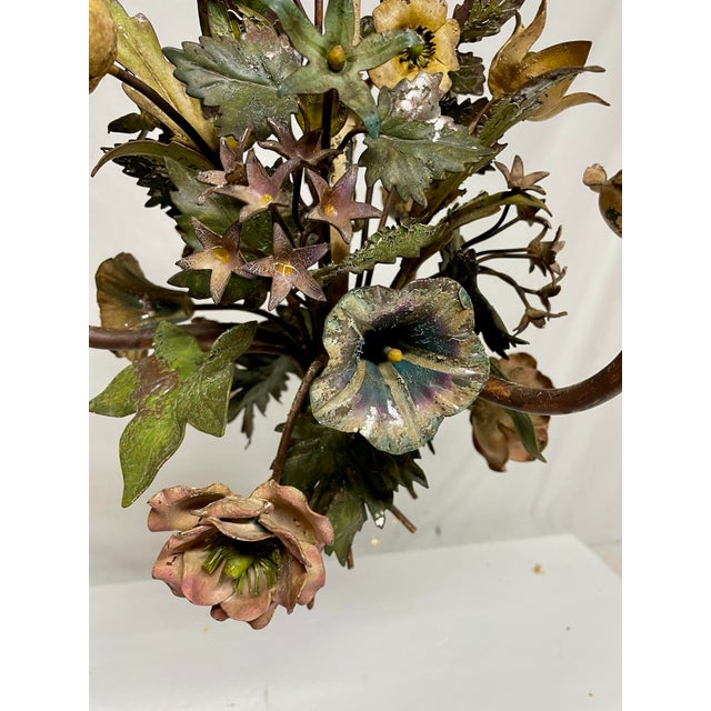 Vintage Italian Tole Floral Bouquet Chandelier For Sale In New York - Image 6 of 12