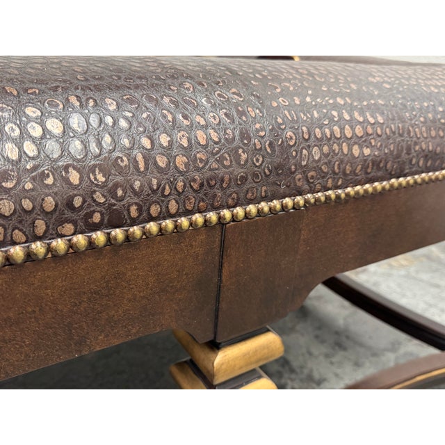 Brown Century Furniture Napa Leather Tray Top Cocktail Ottoman For Sale - Image 8 of 12
