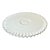 1950s Vintage Americana Farmhouse Boho Chic Fenton Silver Crest Milk Glass Ruffled Edge Low-Rise Cake Stand For Sale