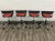 Metal Cape Furniture Modern Black and Red Swivel Rolling Chairs - Set of 4 For Sale - Image 7 of 8