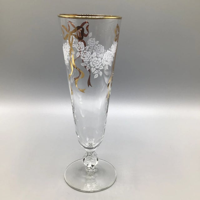 1970s Celebration Champagne Flutes by Libbey -Set of 6 For Sale - Image 5 of 13