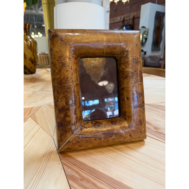 Amber Brown Vintage Picture Frame For Sale - Image 4 of 6