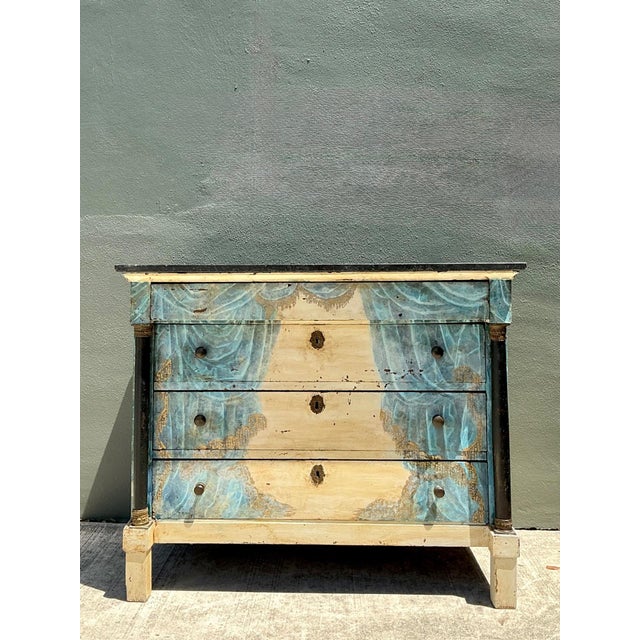 Vintage Hand-Painted Drapery Swag Motif Dresser For Sale - Image 10 of 16