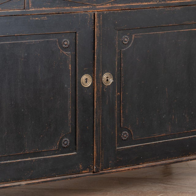 Late 19th Century Swedish Black Gustavian Sideboard Buffet For Sale - Image 11 of 13