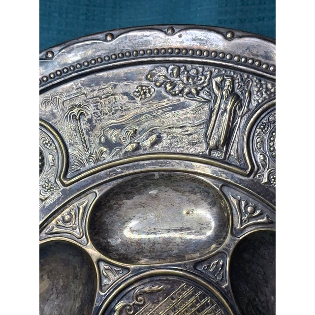Rare Antique Bezalel Jerusalem 1920s Seder Plate - Raban Exodus Design Judaica For Sale - Image 11 of 18