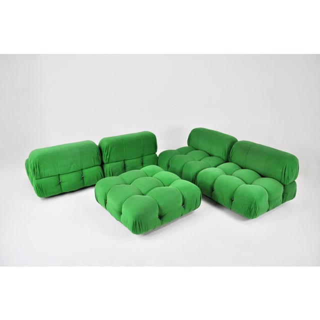 Mario Bellini Green Camaleonda Sofa Set by Mario Bellini for B&B Italia, 1970s, Set of 5 For Sale - Image 4 of 14