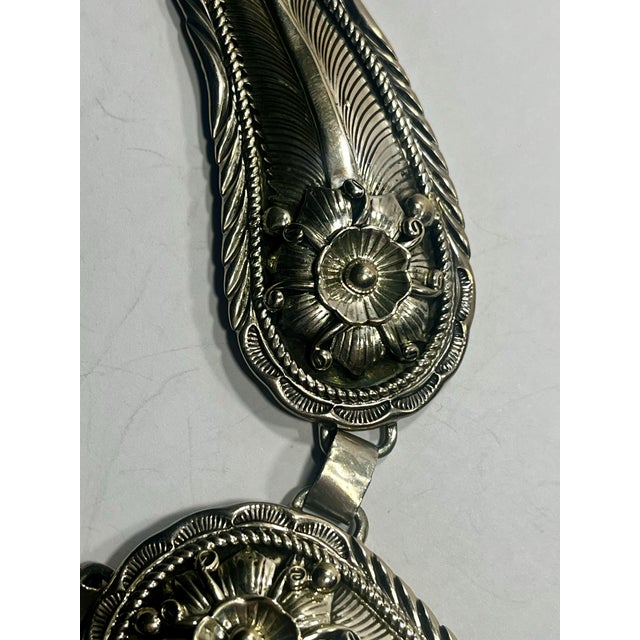 Monumental Navajo Sterling, Silver, Turquoise and Coral Charles Johnson Necklace For Sale - Image 4 of 6