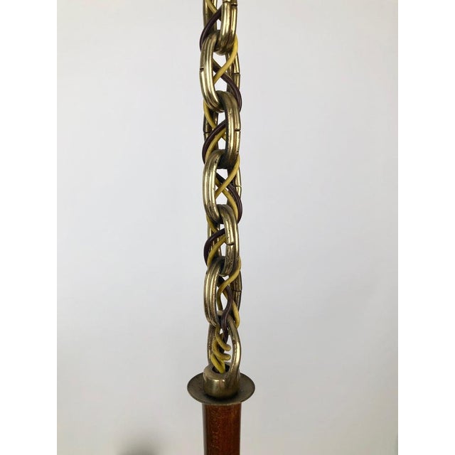 Chandelier in Brass and Walnut by Josef Frank, 1930s For Sale - Image 14 of 17