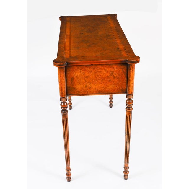 Vintage English Bur Walnut Console Table, 1950s For Sale - Image 9 of 18