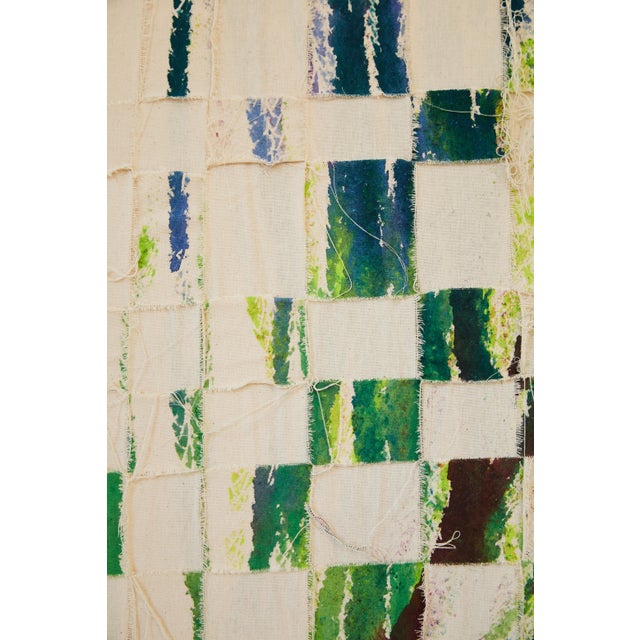 "Imprints / Green Pink Blue Yellow Brown" Large Abstract Oil Painting by Simon Findlay For Sale - Image 6 of 18