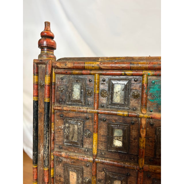 Indian Early 20th Century Rustic Hand-Carved Indian (Damchiya) Style Dowry Chest For Sale - Image 3 of 12