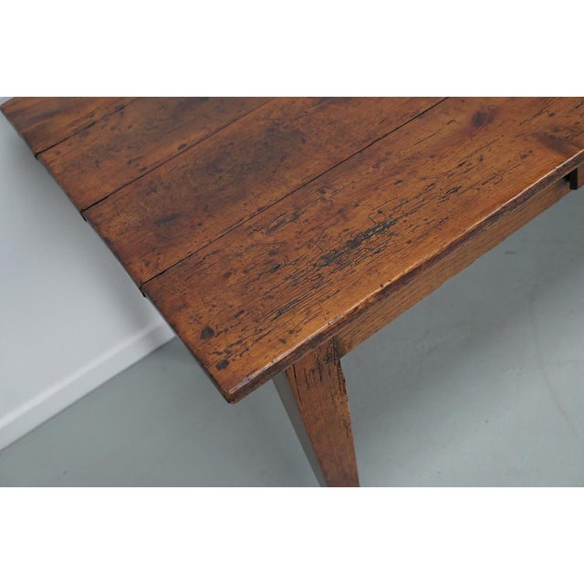 Wood Antique French Rustic Farmhouse Dining Table in Oak and Fruitwood, 1800s For Sale - Image 7 of 18