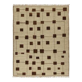 Rug & Kilim’s Modern Rug with Beige-brown Geometric Patterns - 10x14 For Sale