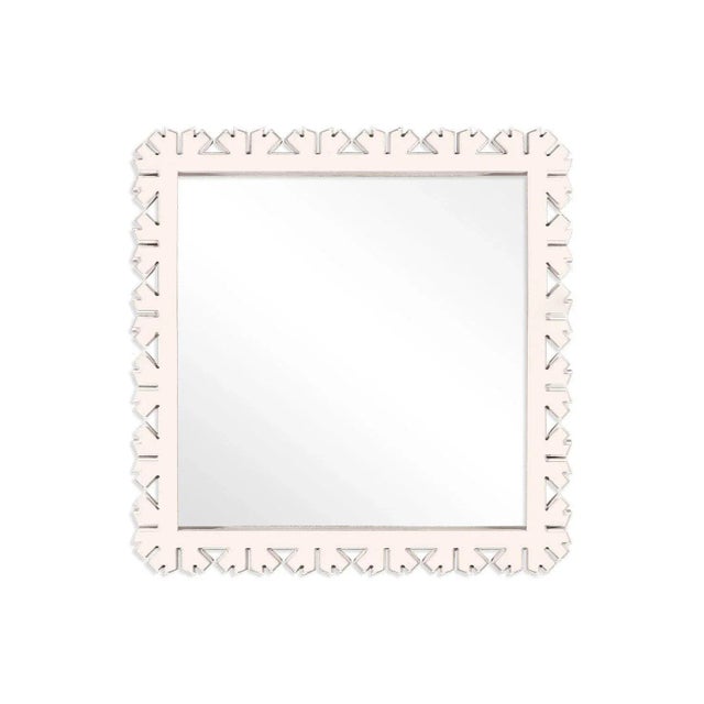 Contemporary Fleur Home Audubon Bamboo Sticks Square Mirror in Frosted Petal, 24x24 For Sale - Image 3 of 3