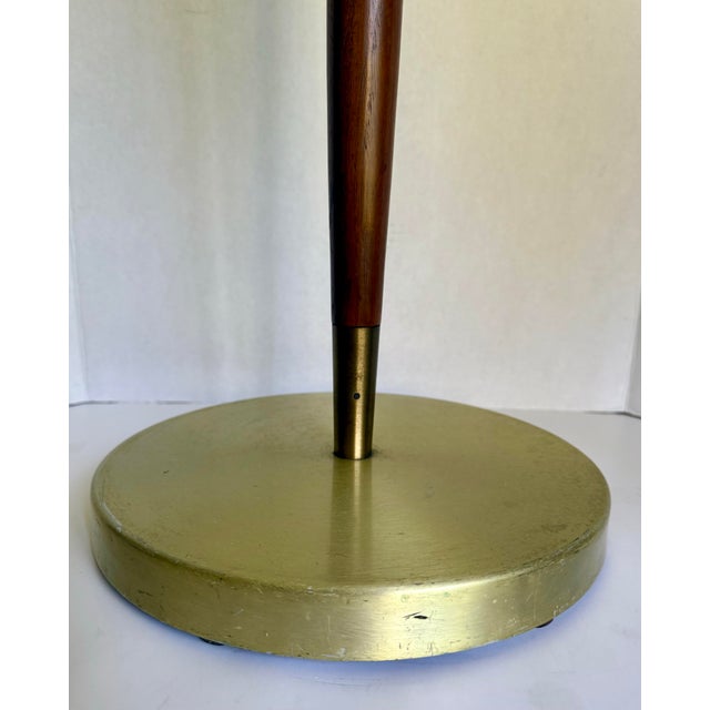 Mid-Century Modern Walnut, Brushed Gold & Cast Iron Smoking Stand Pedestal Table For Sale - Image 13 of 13