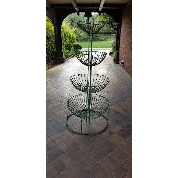1960s Mid Century Industrial Wirework Basket Rack For Sale - Image 9 of 10