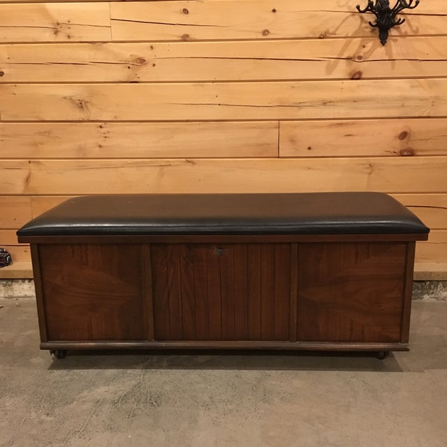 Mid Century Modern Lane Cedar Chest Vinyl Bench Chairish