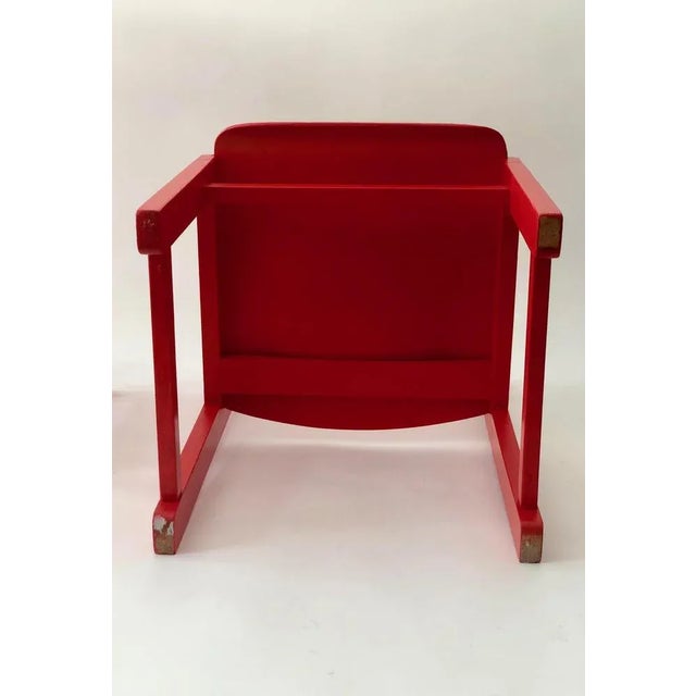 Set of Red Painted Children's Chairs, 1970s For Sale - Image 6 of 9