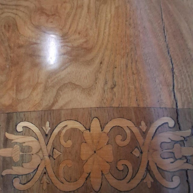 Biedermeier Table in Cherrywood with Marquetry, 1820s For Sale - Image 6 of 18