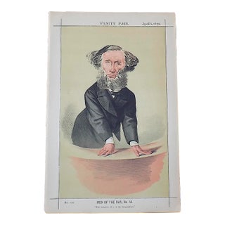 Antique 19th C. Vanity Fair Lithograph & Description - Prof. John Tyndall, f.r.s. For Sale