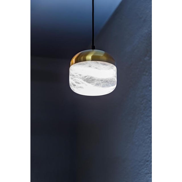 Small Copper Pendant Lamp by United Alabaster For Sale - Image 4 of 9