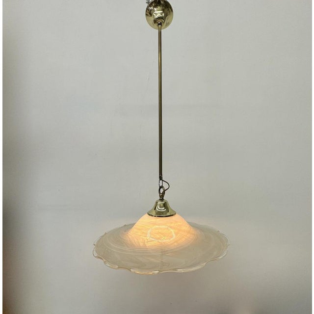 Silver Murano Glass Swirl Hanging Lamp, 1970s For Sale - Image 8 of 14