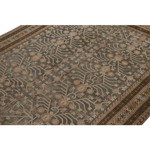 Rug & Kilim Rug & Kilim’s Classic Khotan Style Rug in Beige, Rust and Ivory Floral Patterns For Sale - Image 4 of 8