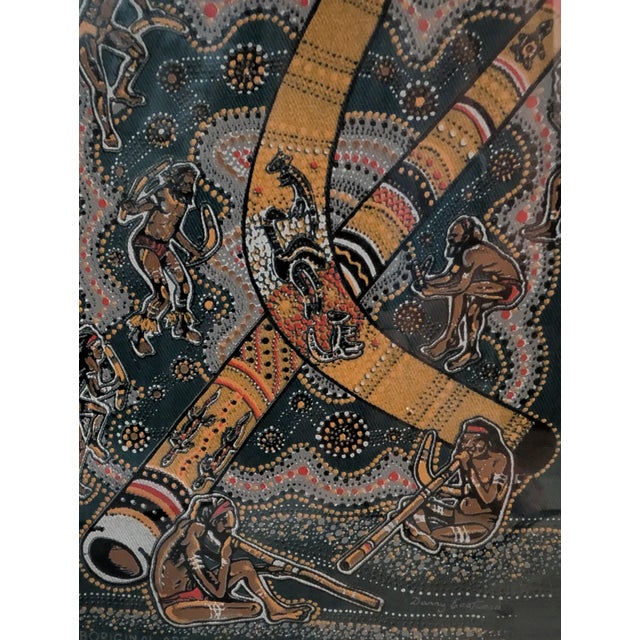 Folk Art 1990s Danny Eastwood “The Corroboree” Framed Aboriginal Australian Textile Art For Sale - Image 3 of 5