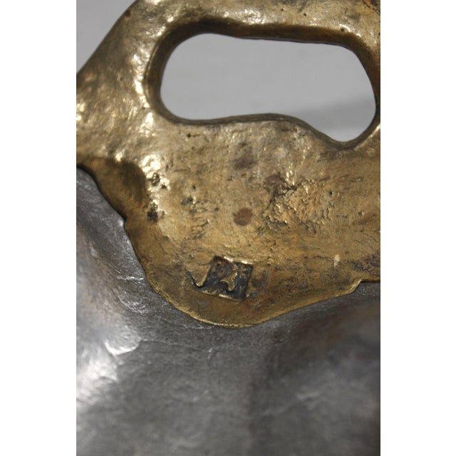 Sculptural Brutalist Fruit Bowl in Aluminium and Brass by David Marshall, 1980s For Sale - Image 6 of 10