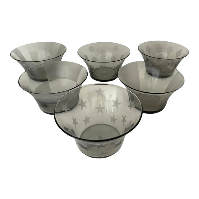 Vintage Hermes Smoked Crystal Candy/Nut Dishes For Sale