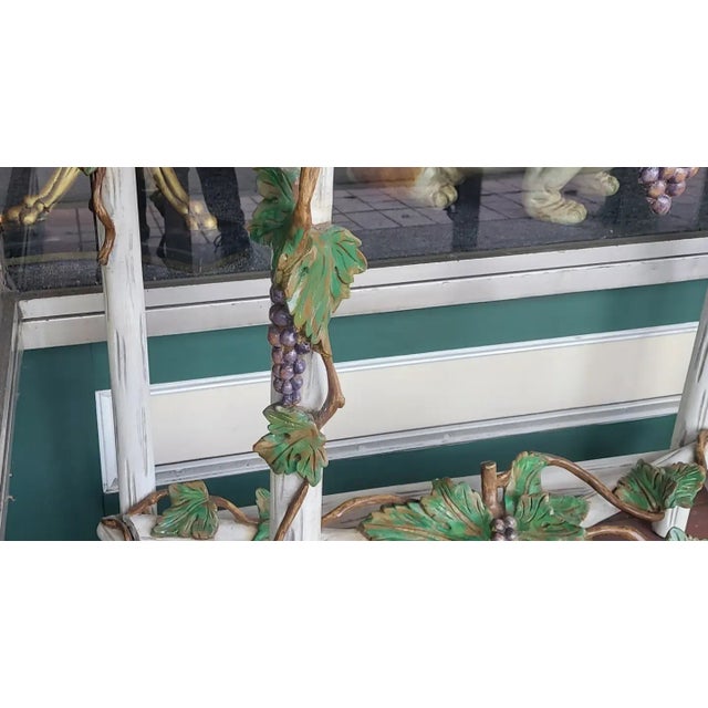 1980s Vintage Hand Carved Venetian Paint and Enamelled Pair of Console Tables For Sale - Image 4 of 13