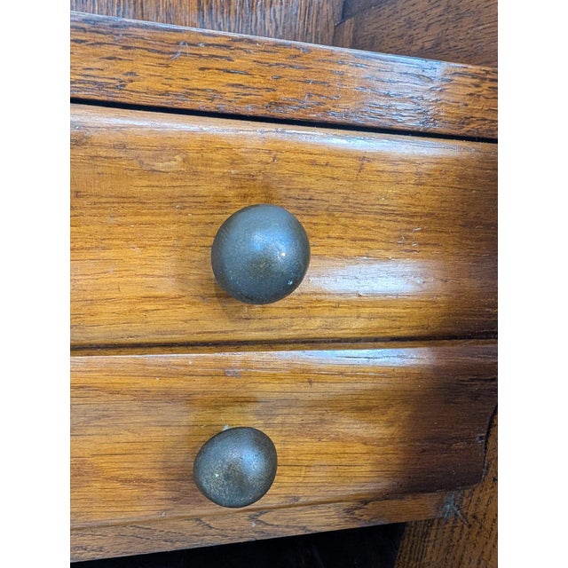 Art Deco Style Oak and Marble Cabinet For Sale - Image 14 of 15