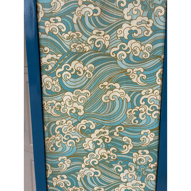 Wood Vintage Three Panel Folding Chinoiserie Room Divider or Screen For Sale - Image 7 of 12