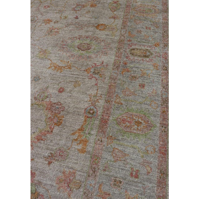 Early 21st Century Elegant Angora Turkish Oushak Rug in Soft Pastel Shades by Keivan Woven Arts 9'3 X 12'3 For Sale - Image 5 of 12