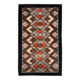 Galerie Shabab Collection Mid-20th Century Handmade Polish Geometric Art Deco Style Accent Rug For Sale