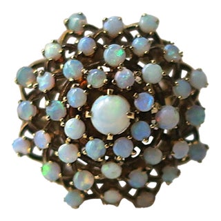 Opal and 14kt Gold Cocktail Ring, Circa 1960s For Sale