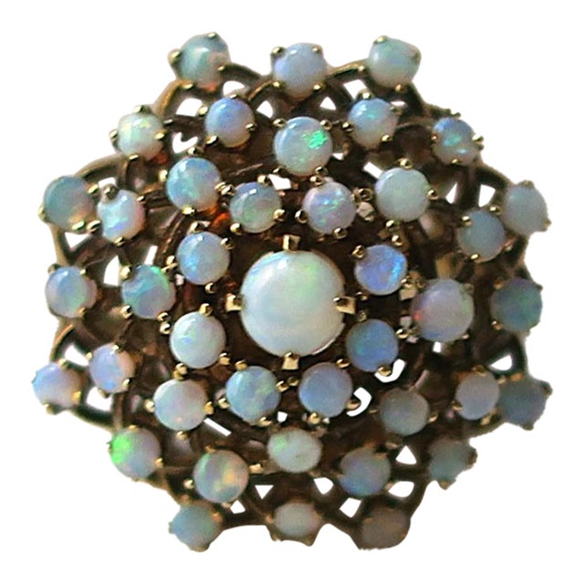 Opal and 14kt Gold Cocktail Ring, Circa 1960s For Sale