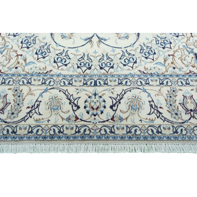 Blue Hand-Knotted Oriental Rug with Silk Content For Sale - Image 8 of 13