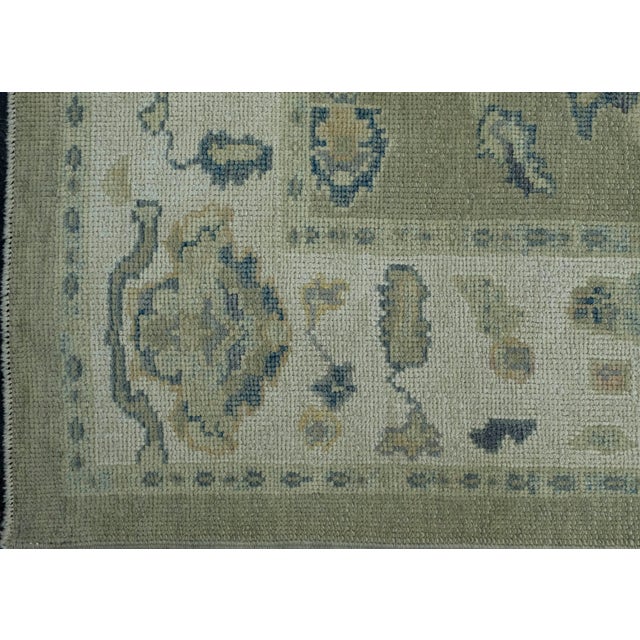Turkish Oushak Rug 3'11" x 10'5" #18087 For Sale - Image 4 of 8